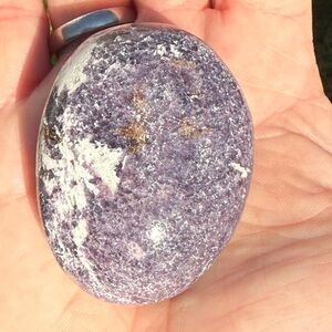 Lepidolite Palm Stone Calm Stress and Anxiety